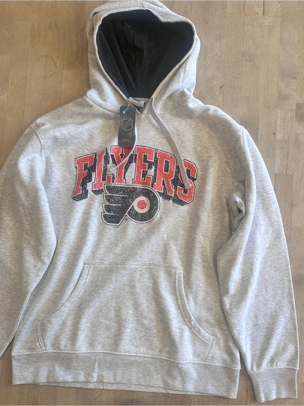 NHL Philadelphia Flyers Gray Hoodie with Red & Black Logo